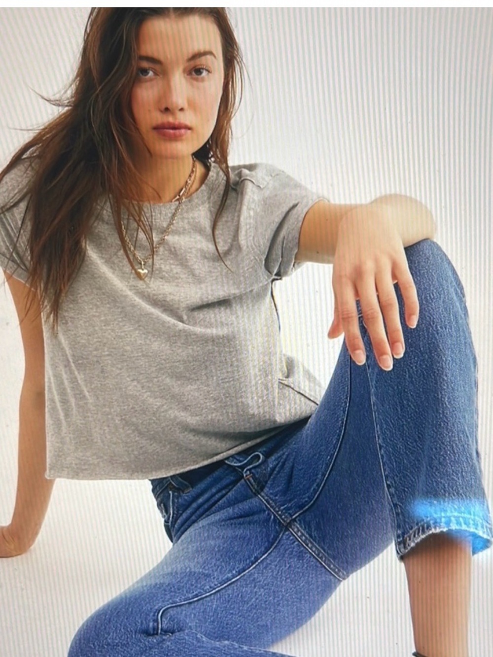 Free People/ We The Free  The Perfect Tee in Gray